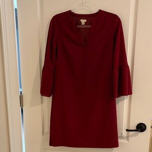 J. Crew Burgundy Long Sleeve Dress